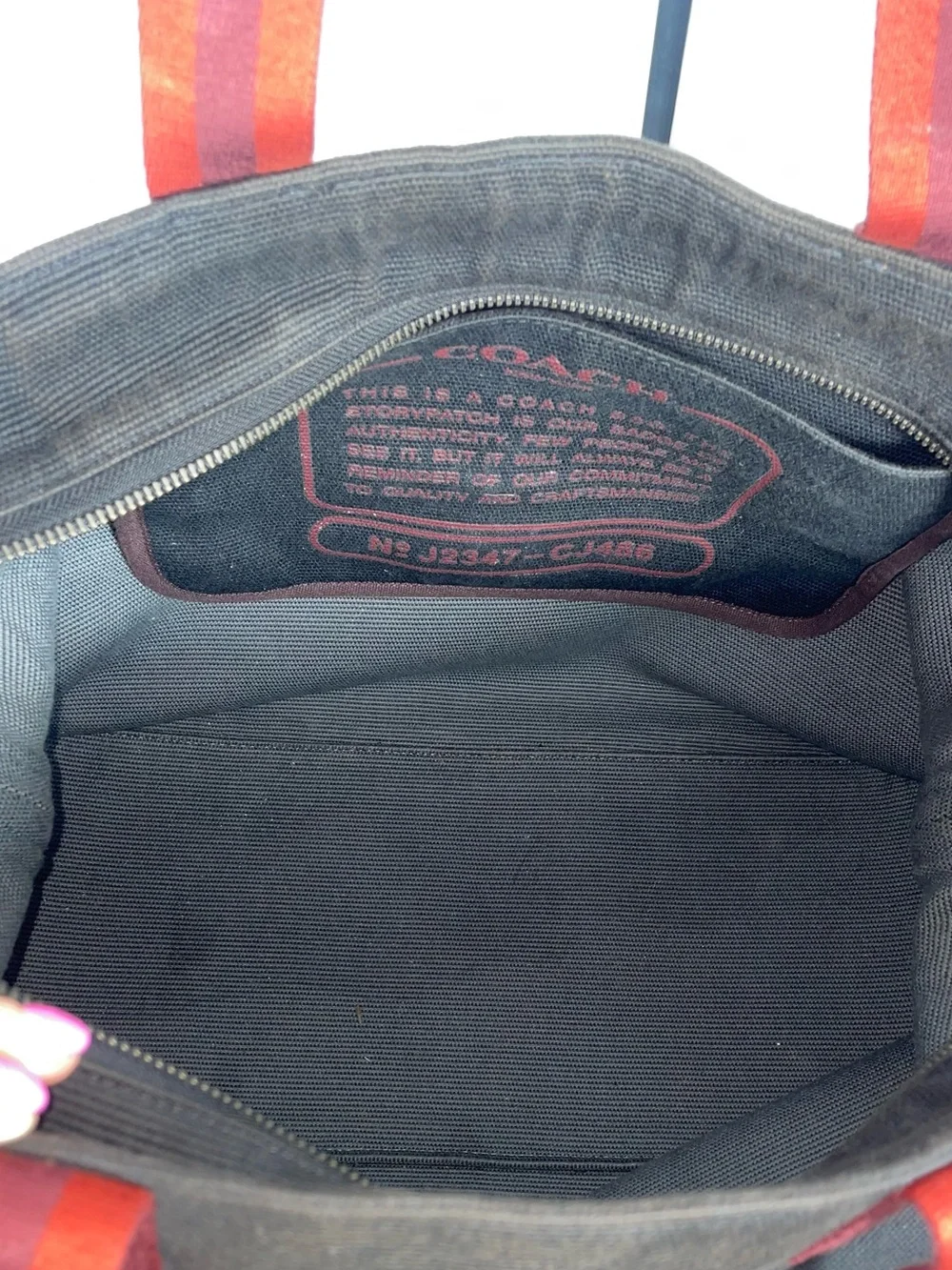 Coach Canvas Tote 38 Black Canvas/Leather-COA - Picture 7 of 16